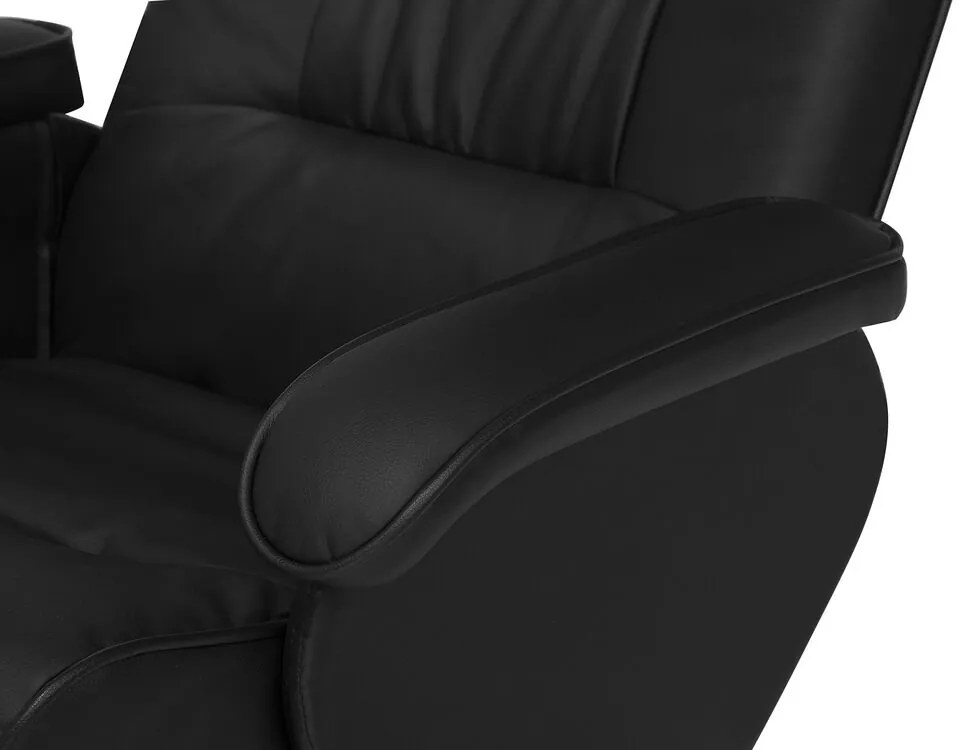 Cadeira de massagem com repousa-pés em pele sintética preta RELAXPRO Beliani