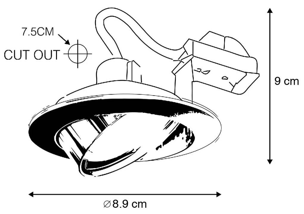 Conjunto de 12 focos embutidos pretos inclináveis - Cisco