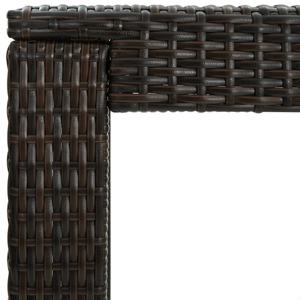 Mesa de bar para jardim 60,5x60,5x110,5 cm vime PE castanho