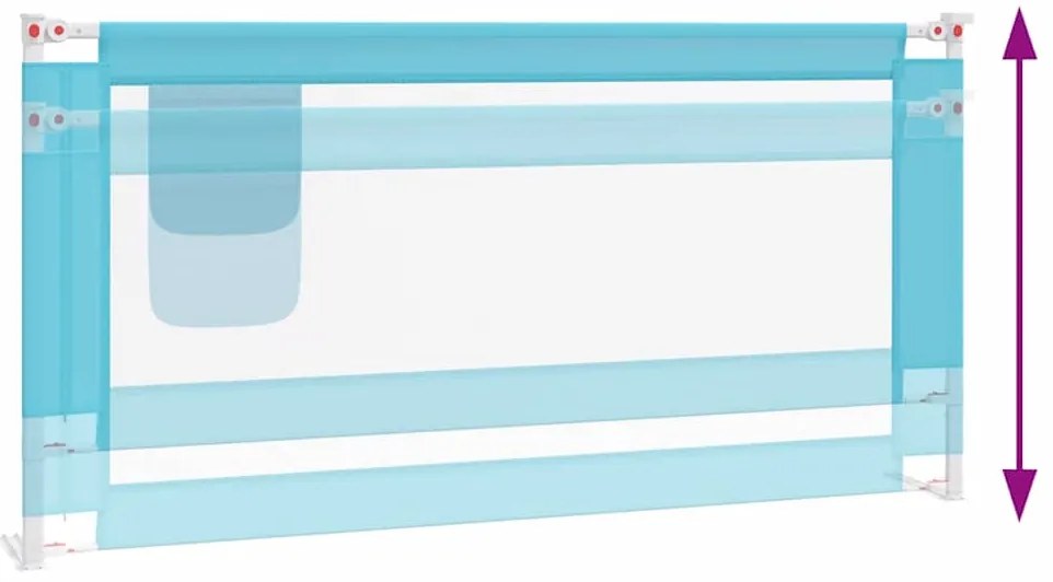 Barra de segurança p/ cama infantil tecido 180x25 cm azul