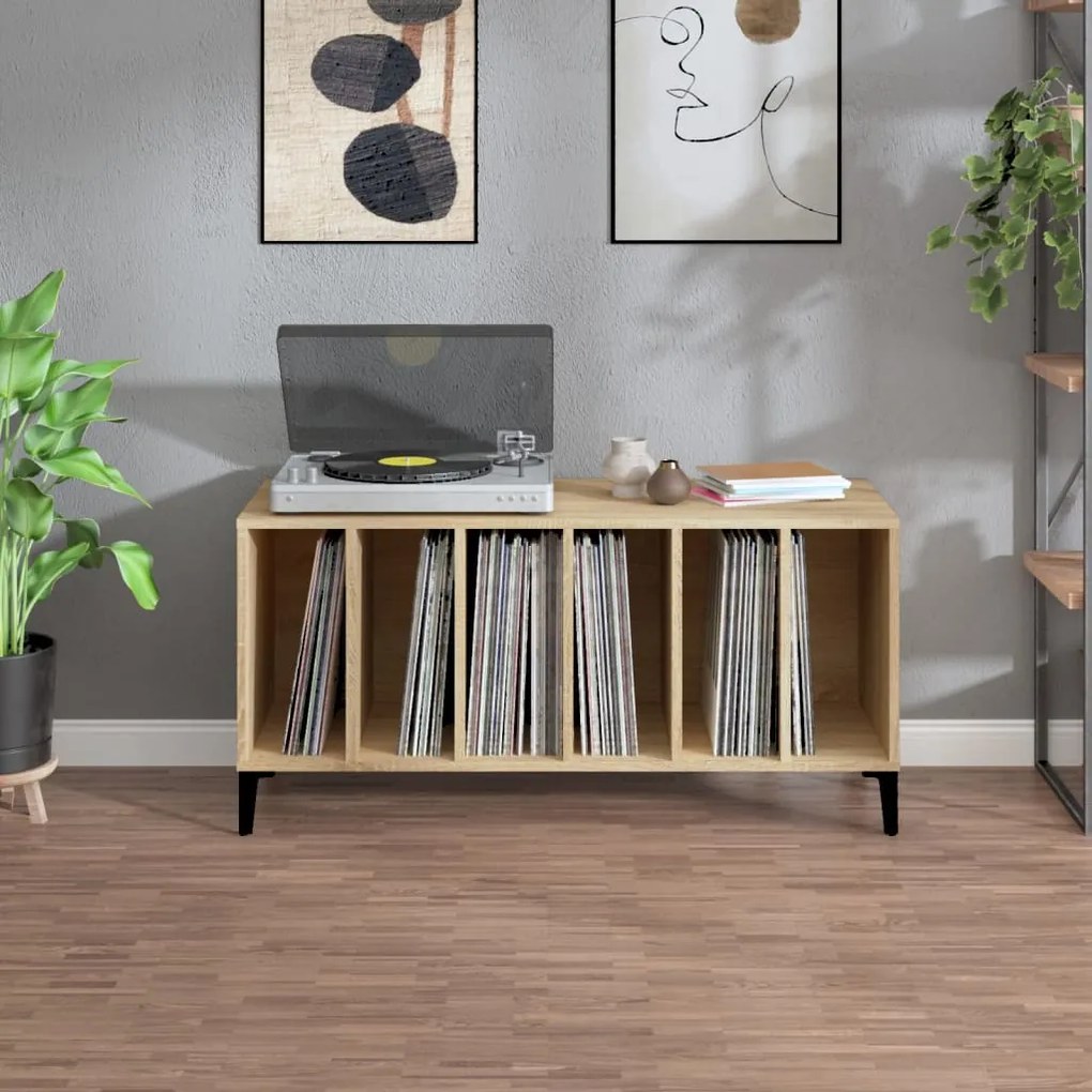 Armário p/ discos 100x38x48cm derivados madeira carvalho sonoma