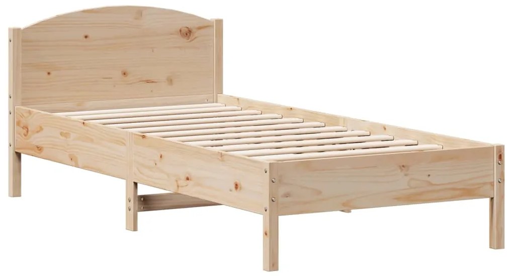 Cama com estante sem colchão 75x190 cm pinho maciço