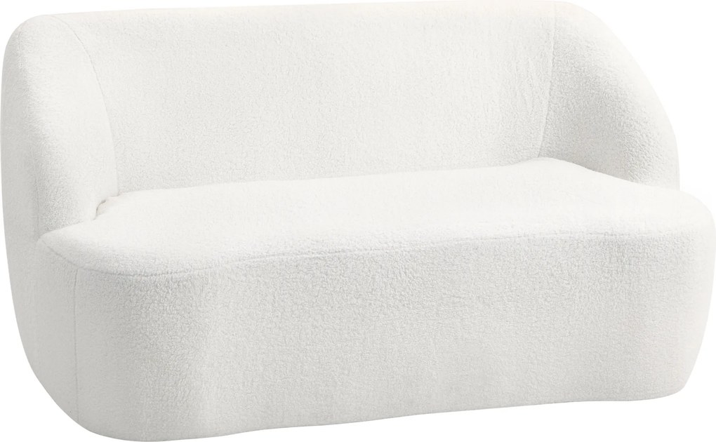 HOMCOM Sofá de 2 Lugares Estofado em Borreguito Sofá de Sala de Estar com Desenho Curvo e Acolchoamento Grosso142x85x73,5 cm Creme | Aosom Portugal