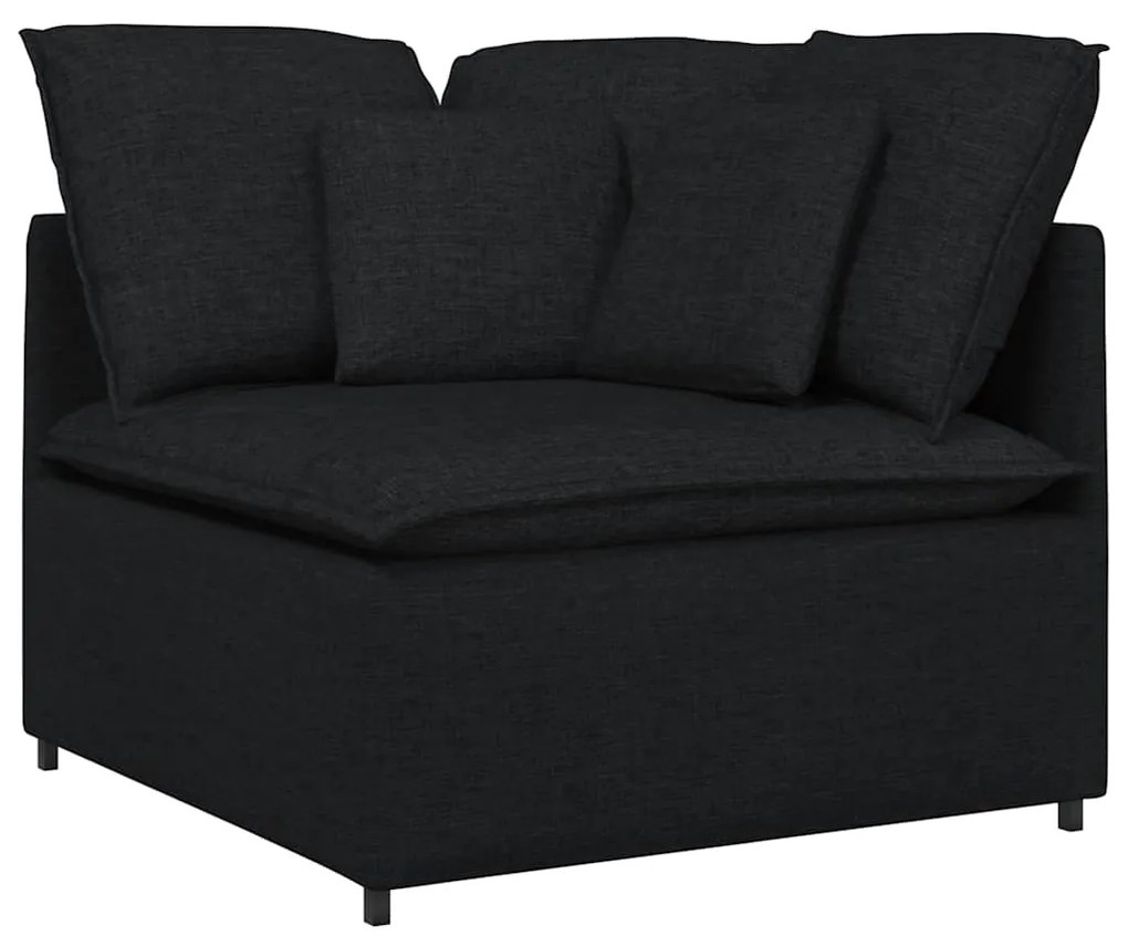 Sofá modular com almofadas tecido preto