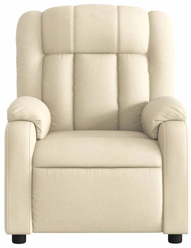 Poltrona de massagens reclinável tecido cor creme