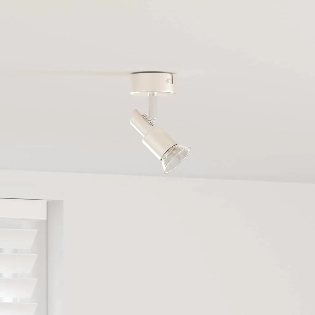 vidaXL Foco de teto com holofotes Níquel 8 x 8 x 10,5 cm Aço