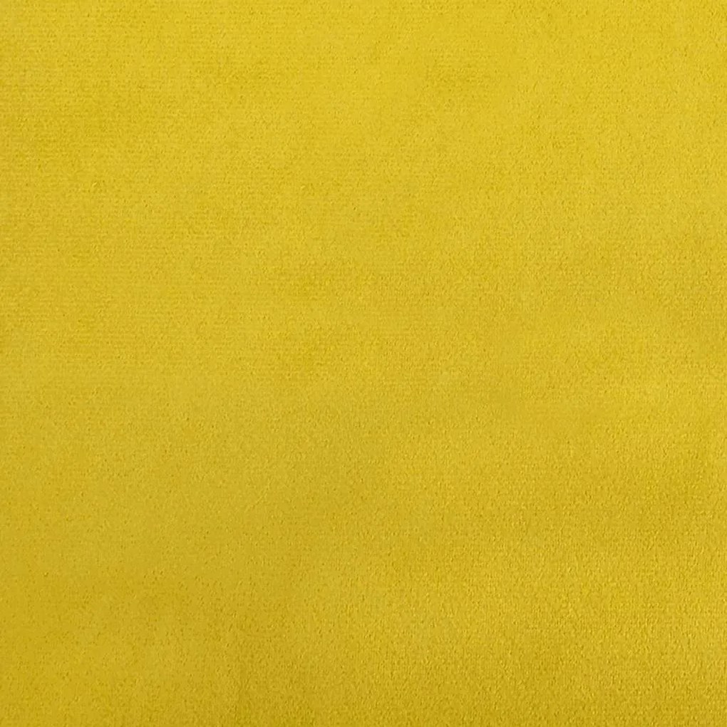 Poltrona com apoio de braços 53 cm veludo amarelo