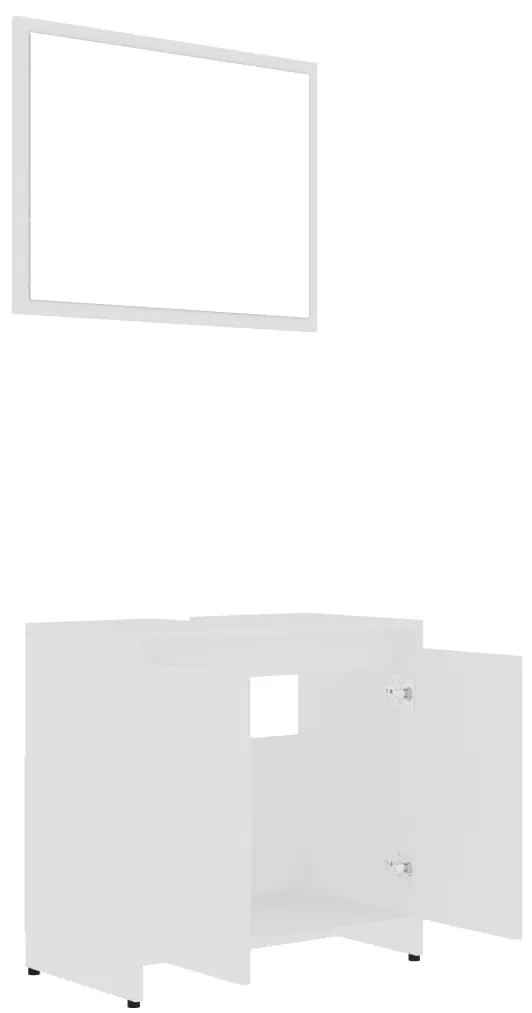 4 pcs conjunto de móveis de casa de banho contraplacado branco
