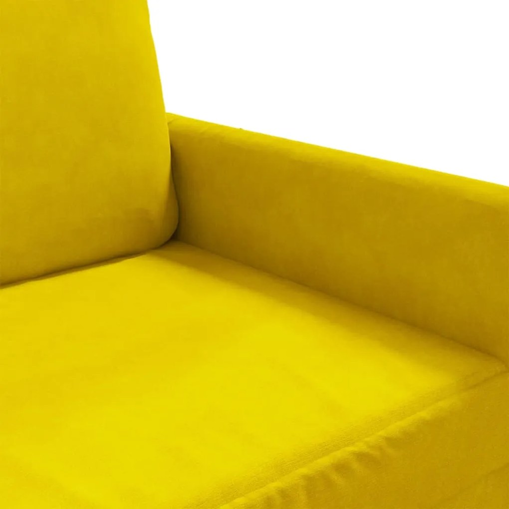 Sofá de 2 lugares veludo 140 cm amarelo