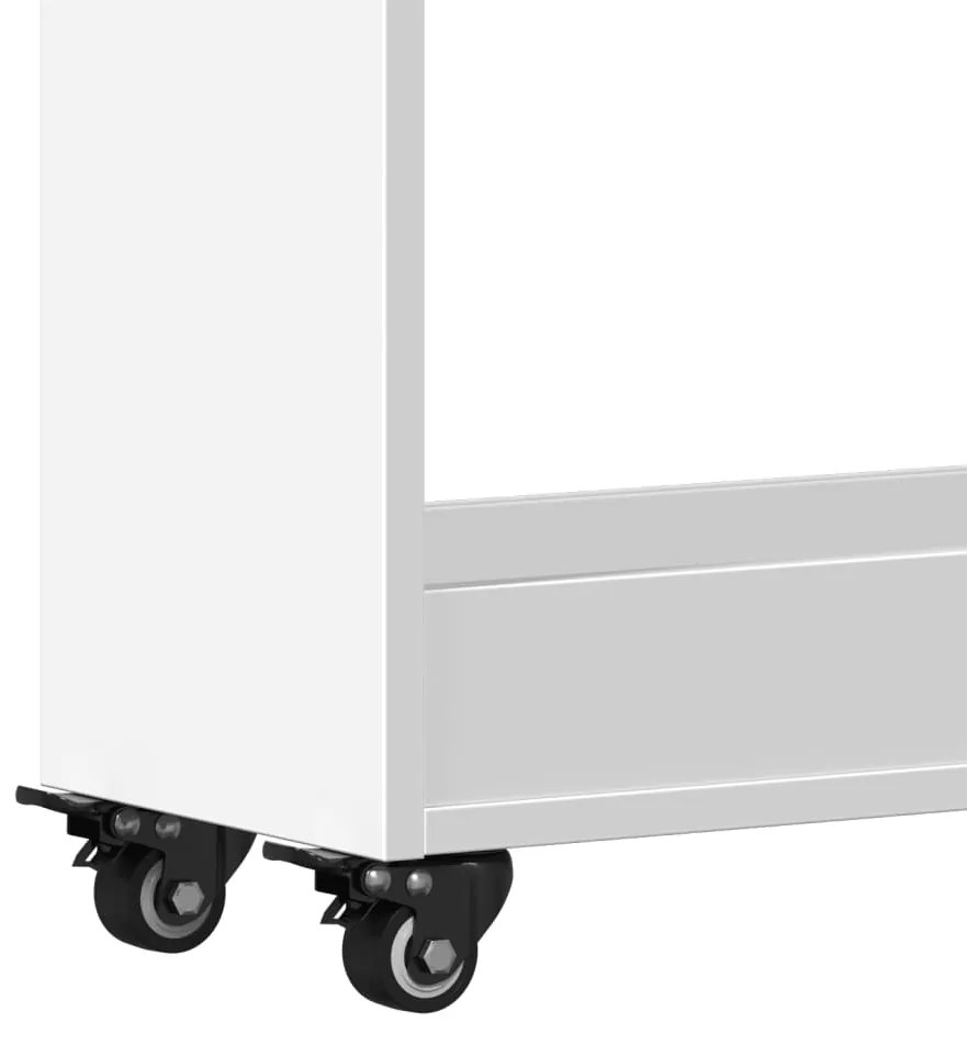 Armário com rodas 60x22x79 cm derivados de madeira branco