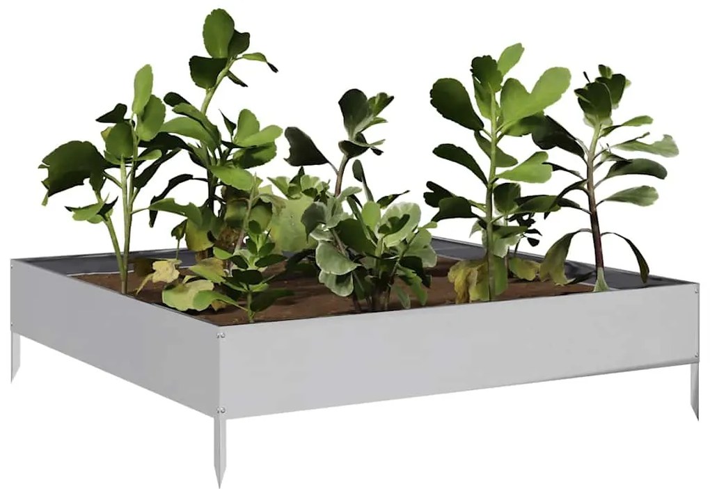 Canteiro elevado de jardim 100x100x26 cm aço galvanizado