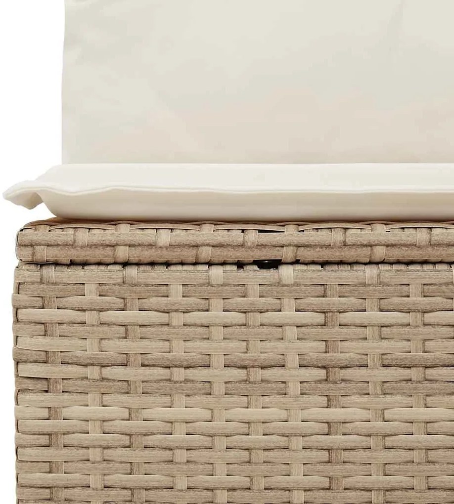 6 pcs conjunto de sofás p/ jardim com almofadões vime PE bege
