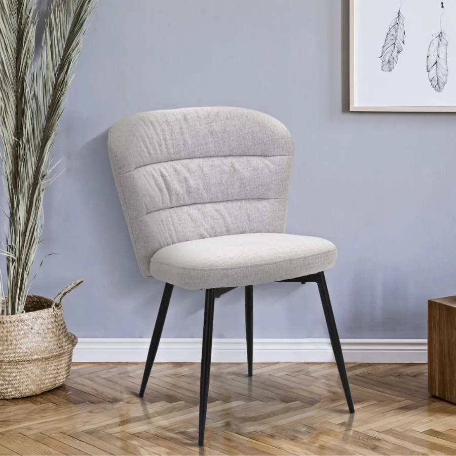 CONJUNTO 2 CADEIRAS LOSANNA 58X60,5X85 CM CINZENTO E PRETO