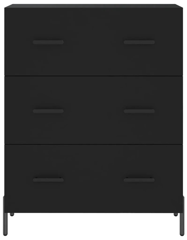 Armário alto 69,5x34x180 cm derivados de madeira preto