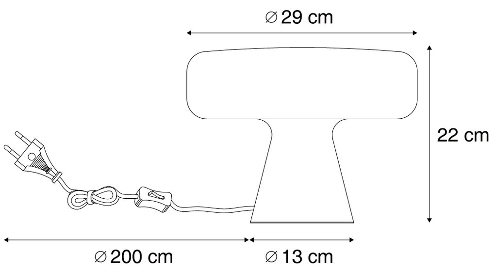 Candeeiro de Mesa Retro Vermelho com Branco - Knob Retro