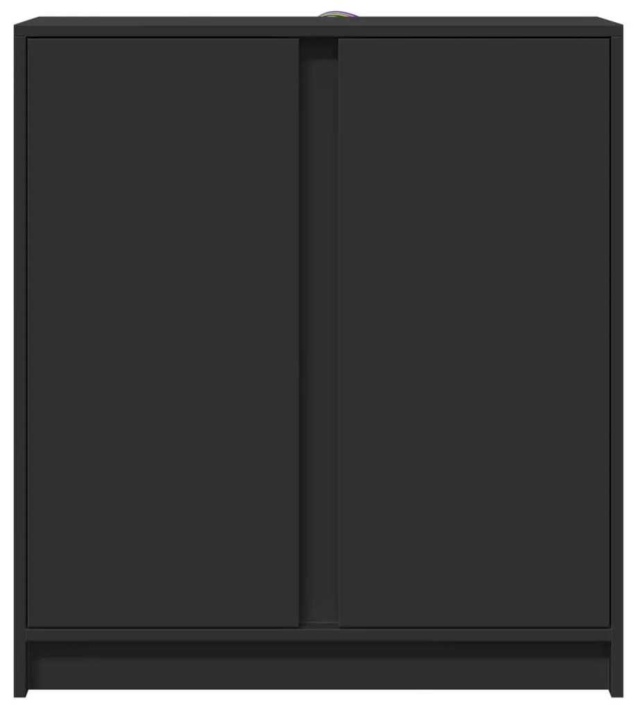 Aparador c/ luzes LED 77x34x85 cm derivados de madeira preto