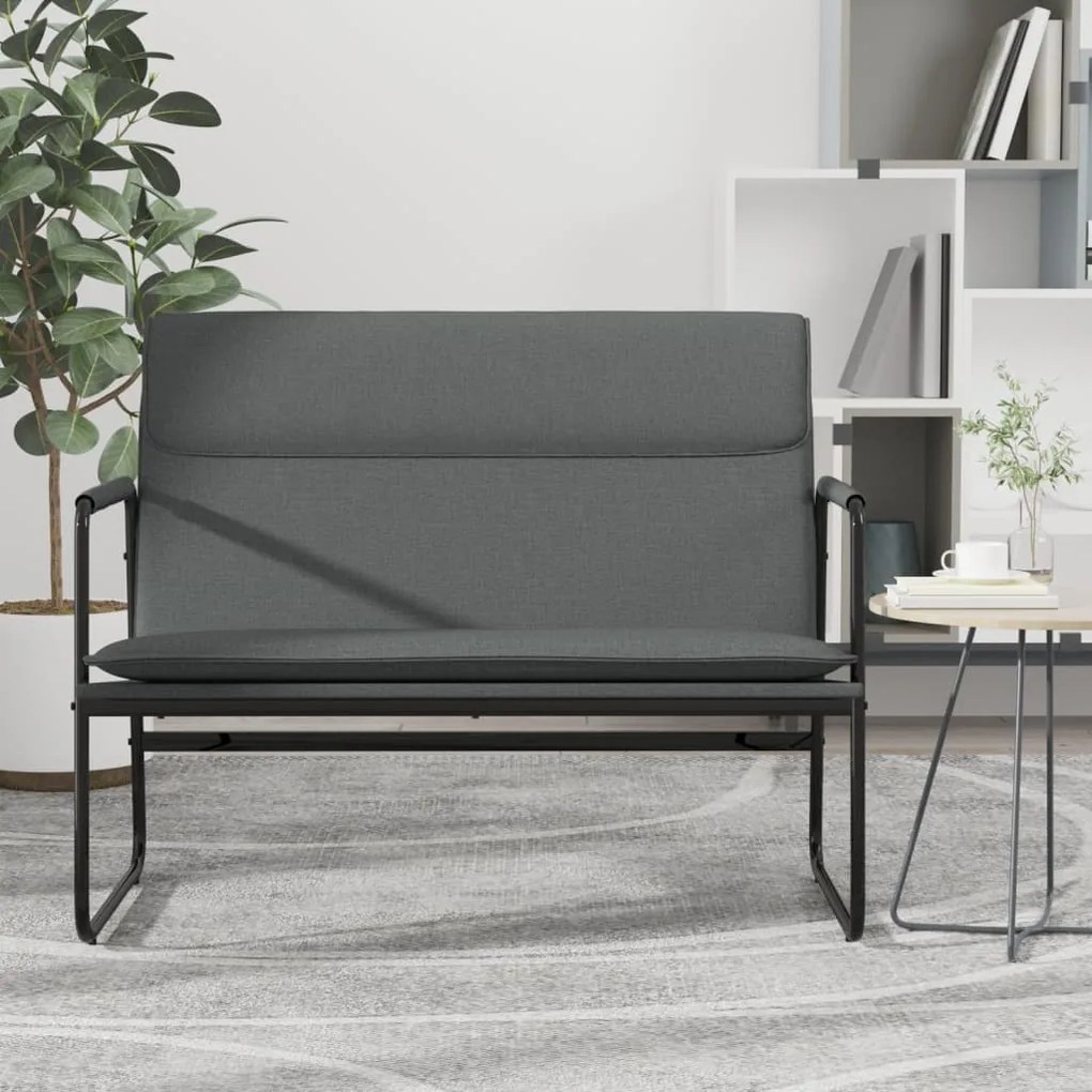 vidaXL Banco 100x64x80 cm tecido cinzento-escuro