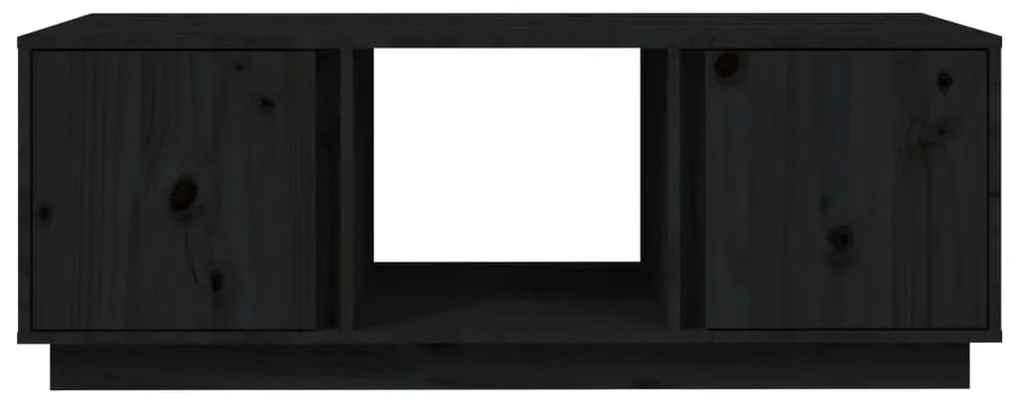 Mesa de centro 110x50x40 cm madeira de pinho maciça preto