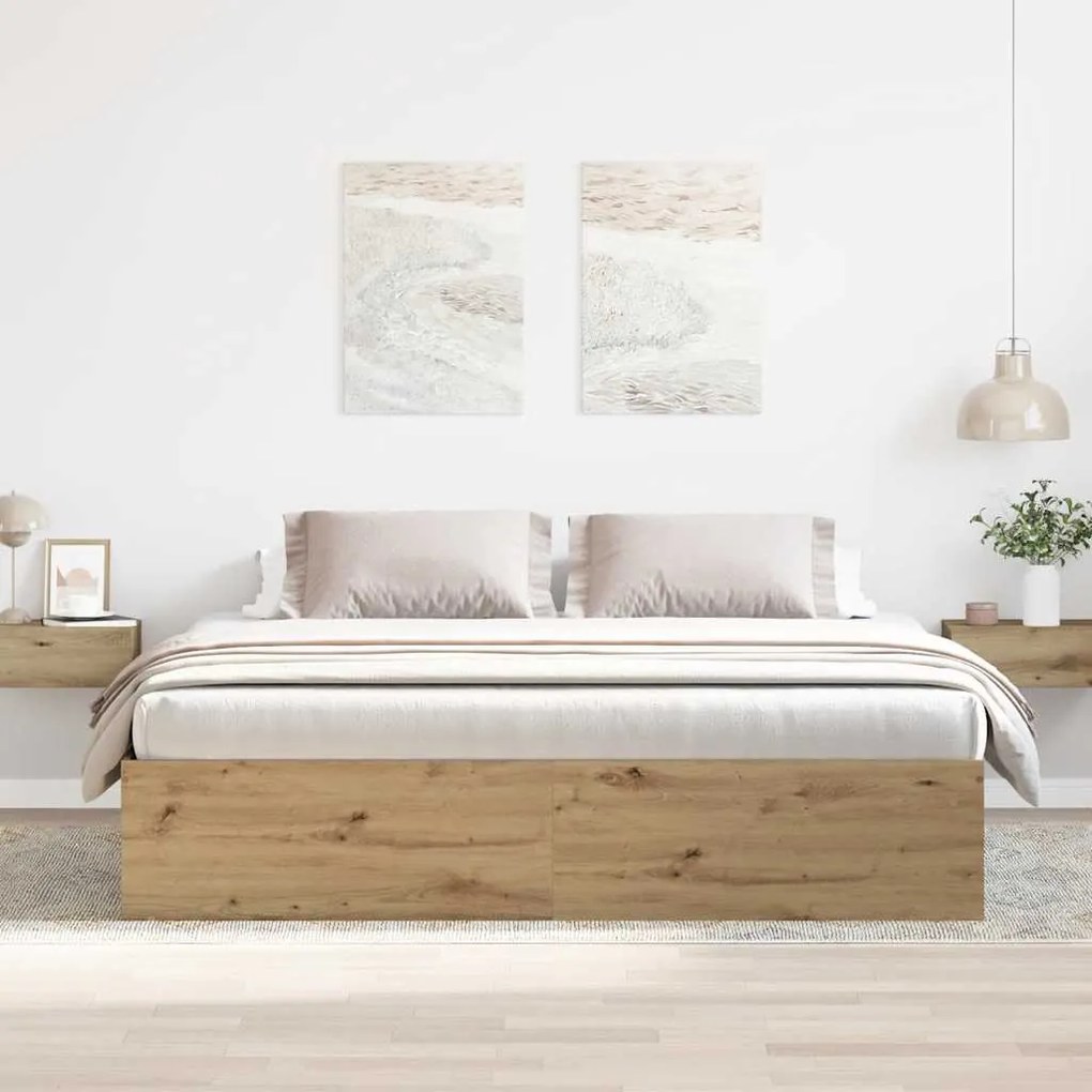 vidaXL Estrutura de cama sem colchão 200x200cm derivados de madeira