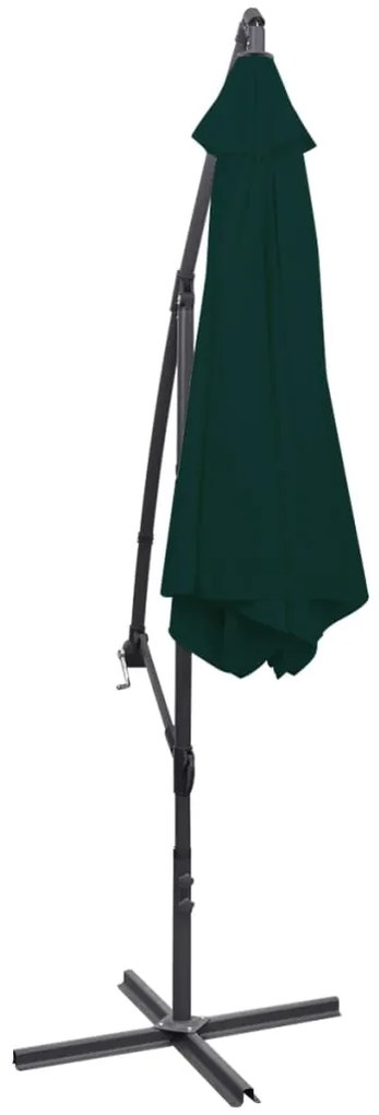 Guarda-sol de jardim cantilever 3 m verde