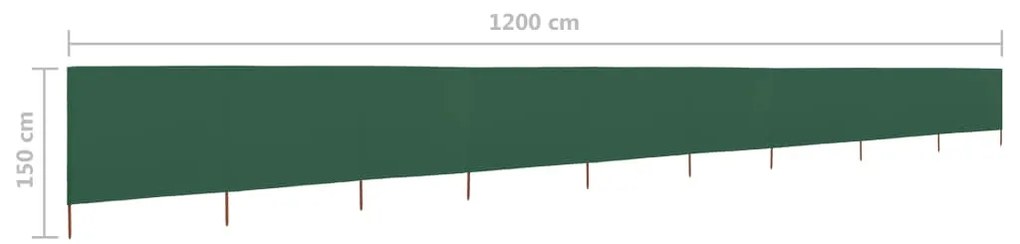 Para-vento com 9 painéis em tecido 1200x120 cm verde