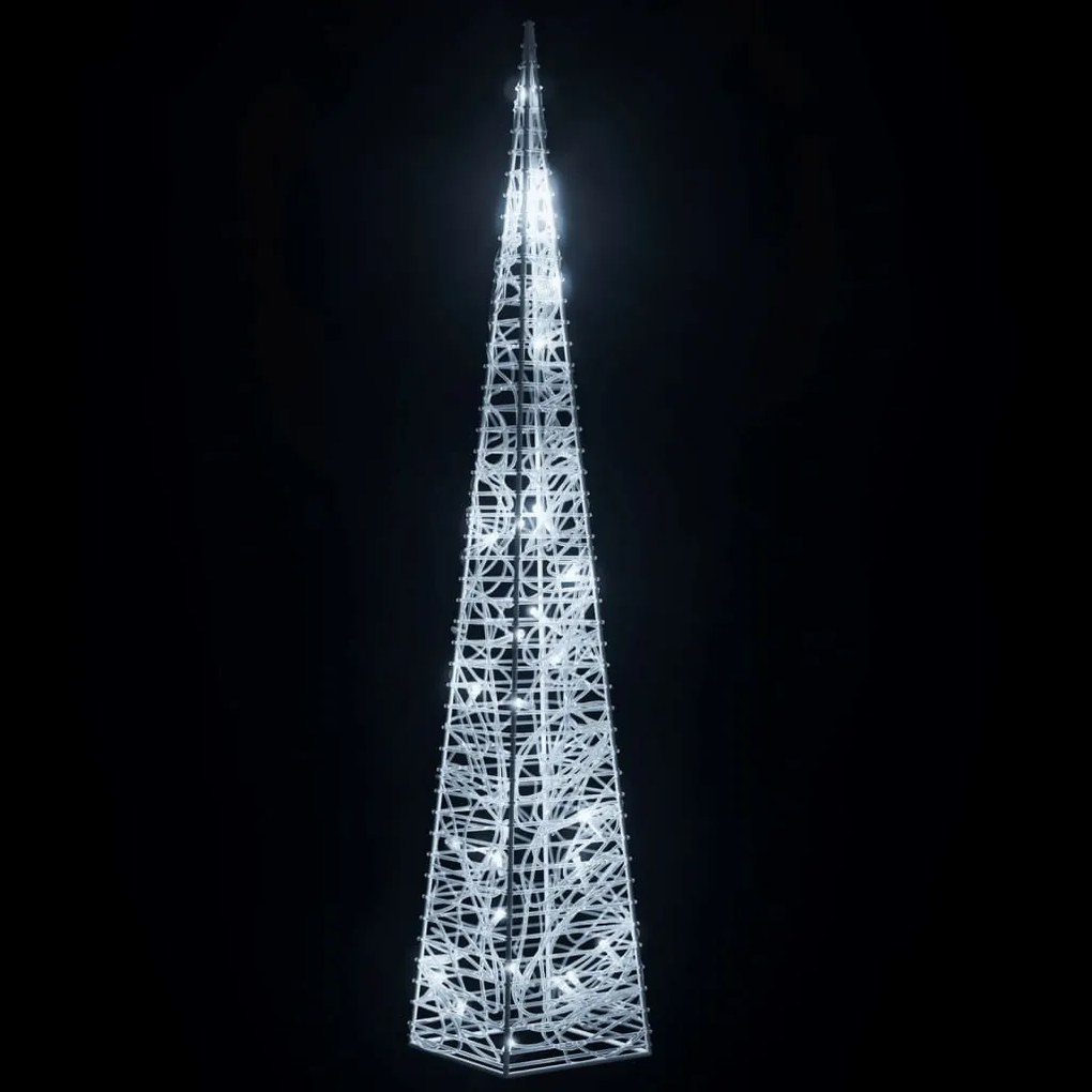 Cone de Iluminação Decorativo c/ LEDs - Acrílico - 60cm - Branco Frio