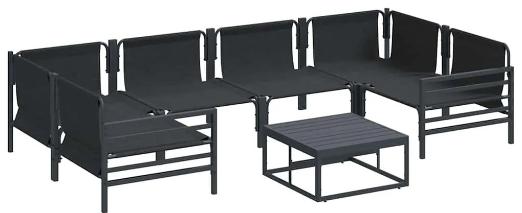 Conjunto de Sofá de Jardim 7 pcs Antracite Aço