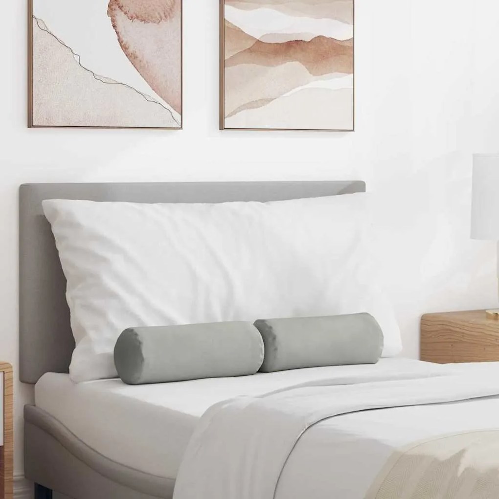 vidaXL Almofadas de Apoio 2 pcs Cinzento-claro Ø 15 x 40 cm