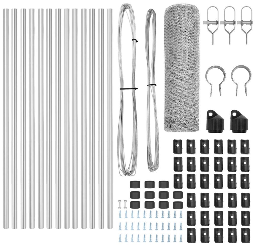 Conjunto de Cercas Conjunto de 2 Aço galvanizado Grande Durável