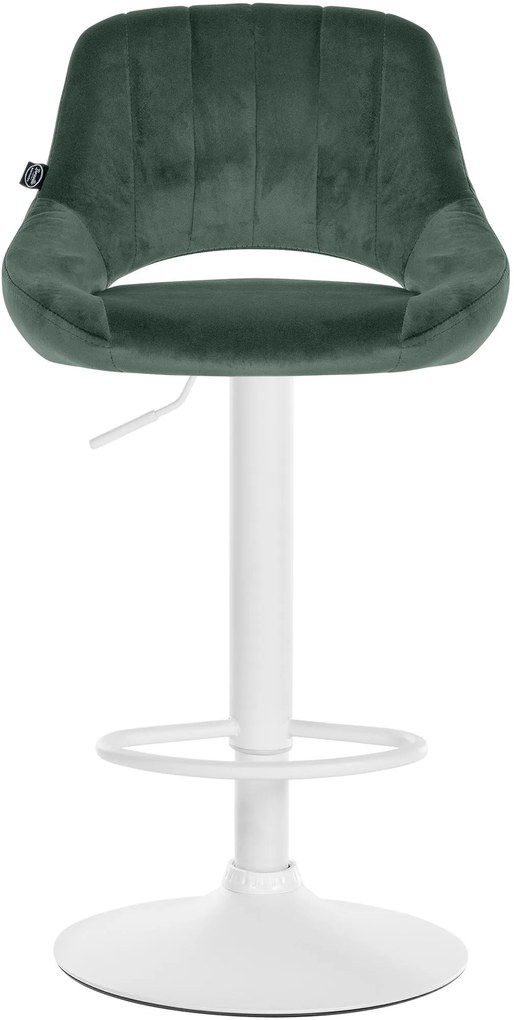 Banco alto Milet em veludo com estrutura branca 85-106 x 47 x 48 cm Verde