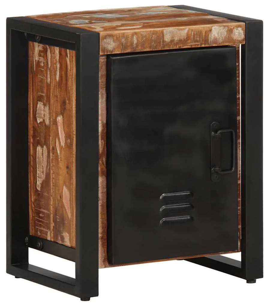 Mesa de cabeceira multicor 40x30x51cm madeira maciça recuperada