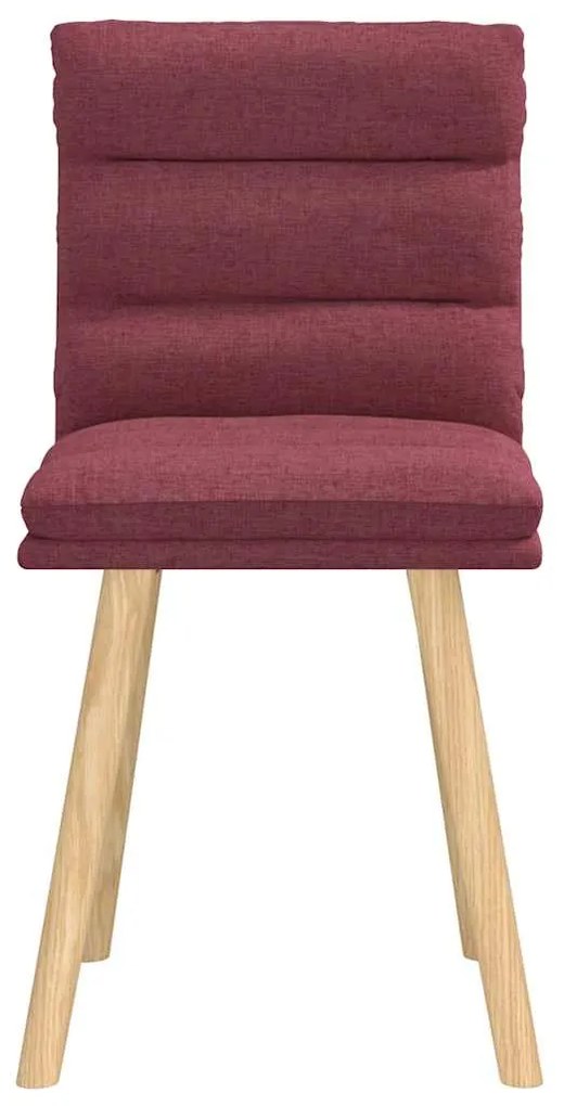 Cadeiras de jantar 2 pcs tecido vermelho tinto