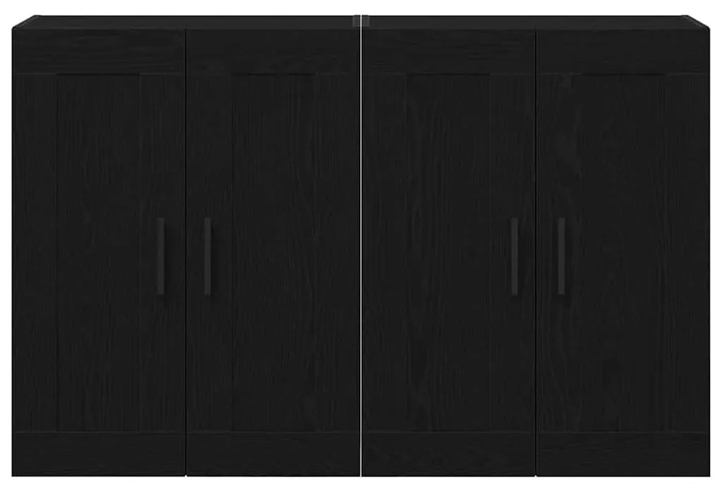 Gabinetes Suspensos 2 pcs Carvalho Preto Madeira Engenheirada