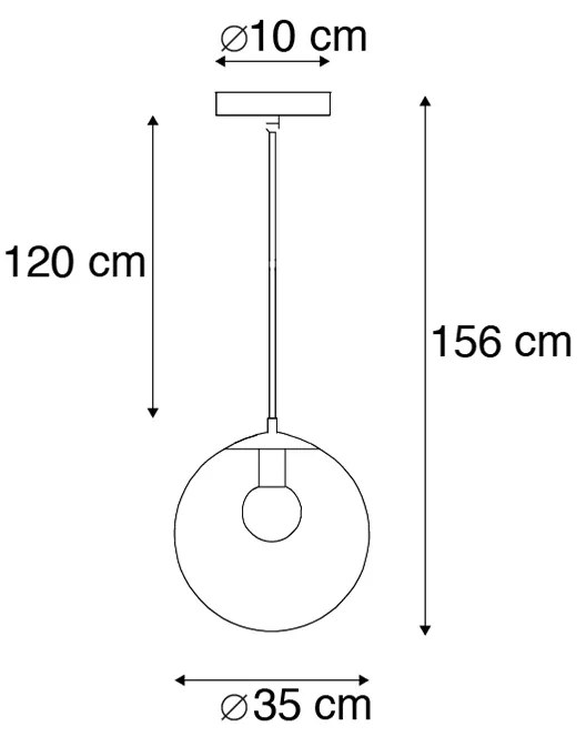LED Candeeiro de suspensão inteligente transparente 35 cm com WiFi A60 - Pallon Moderno