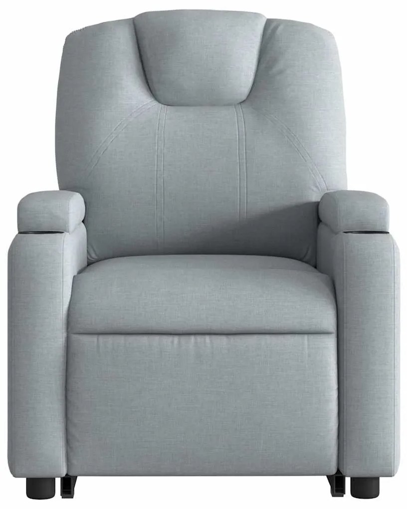 Poltrona reclinável massagens tecido cinzento-claro