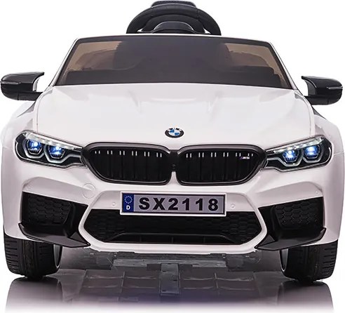 Carro elétrico para crianças até aos 5 anos BMW M5, 24V, Pneus Borracha, Bateria lítio, Controle remoto Branco