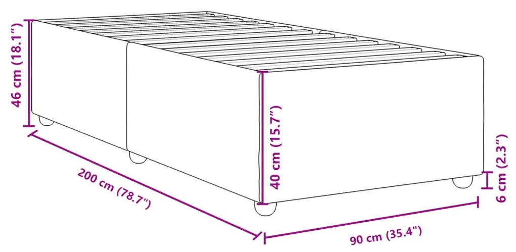 Estrutura cama sem colchão 90x200 cm tecido cinza-acastanhado