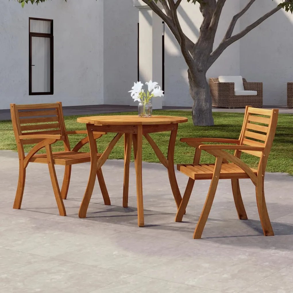 363302 vidaXL Mesa de jardim Ø 85 cm madeira de acácia maciça