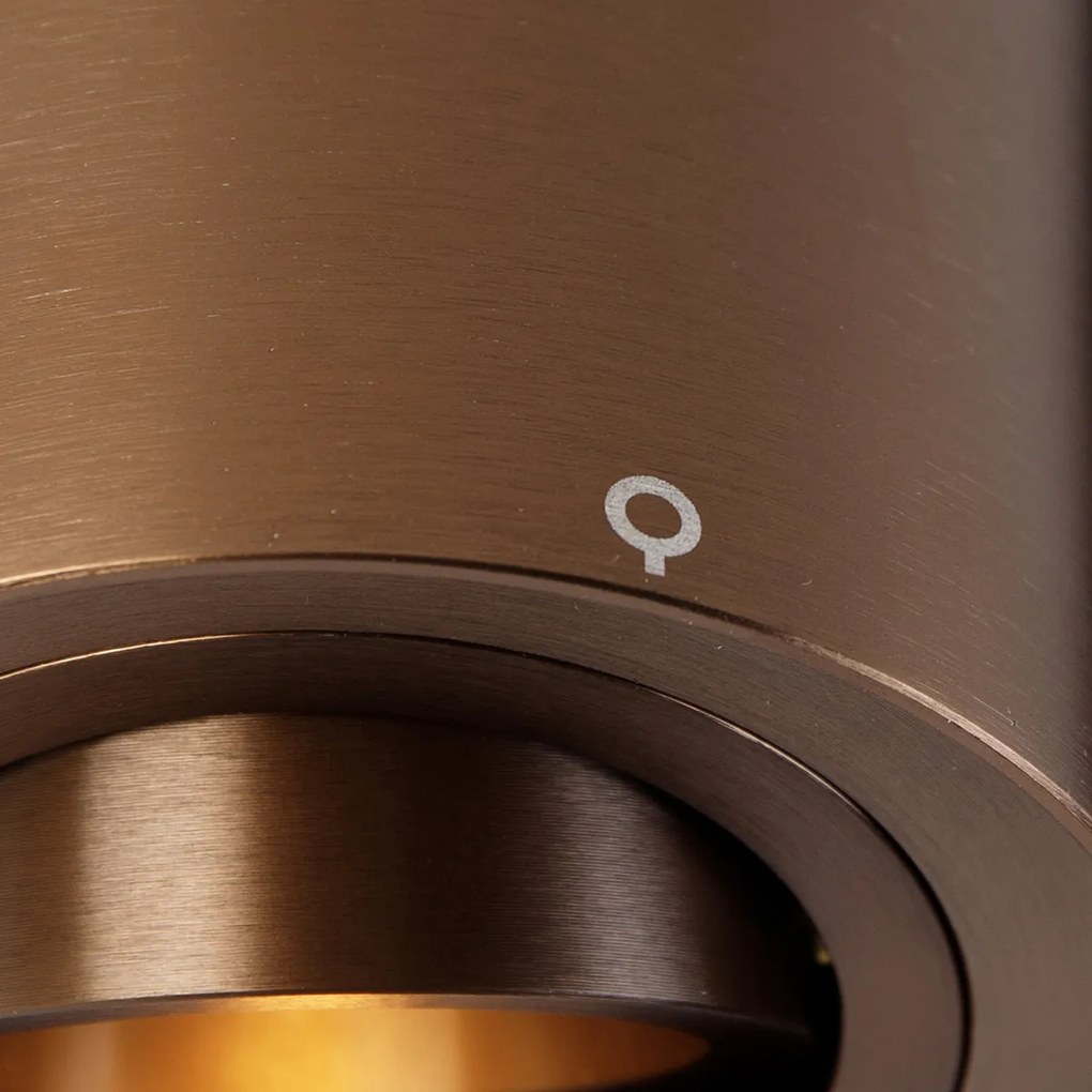 Foco moderno de calha monofásico bronze escuro - Iconic Rondoo Up