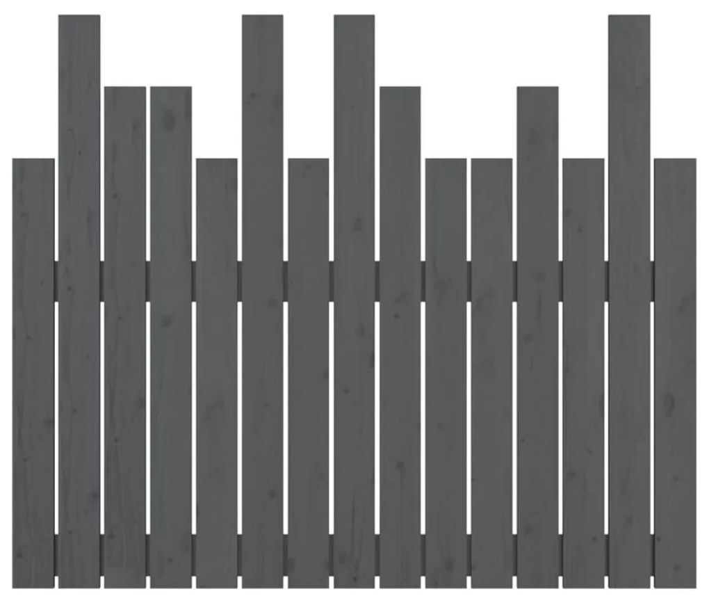 Cabeceira de parede 95,5x3x80 cm madeira de pinho maciça cinza