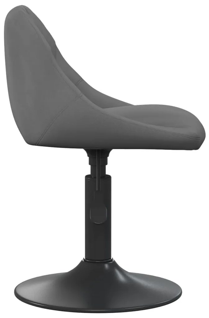 Cadeiras de jantar giratórias 2 pcs veludo cinzento-escuro