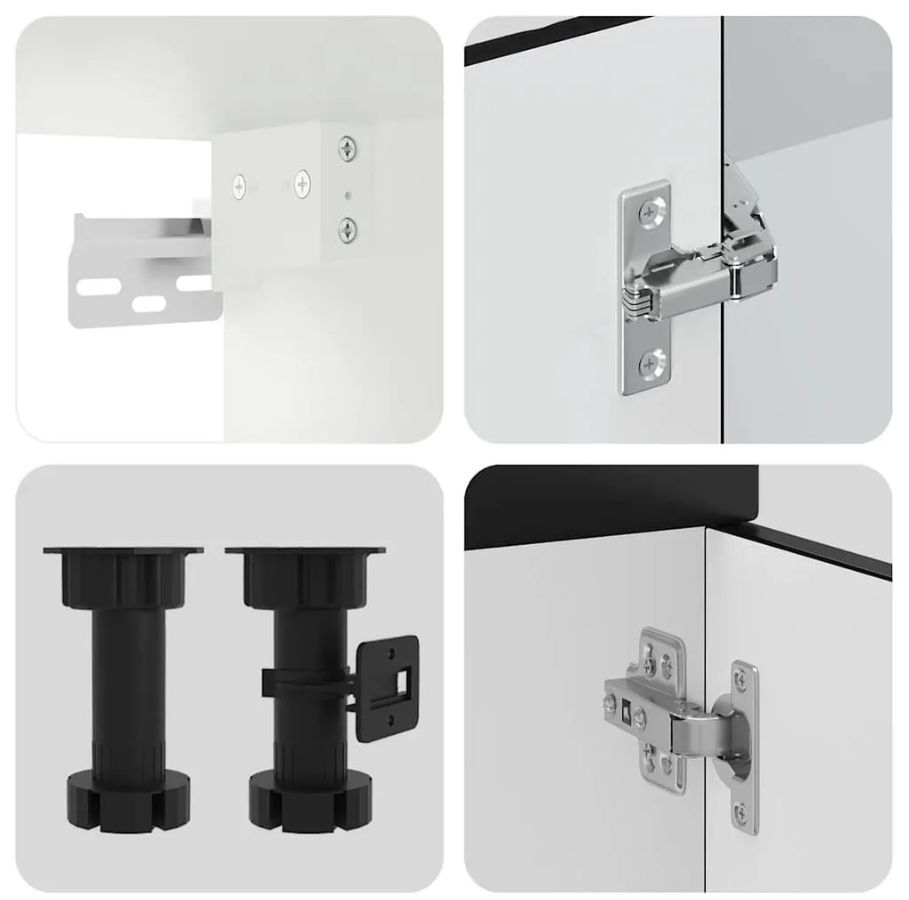 8 peças armário de cozinha conjunto Kalmar preto