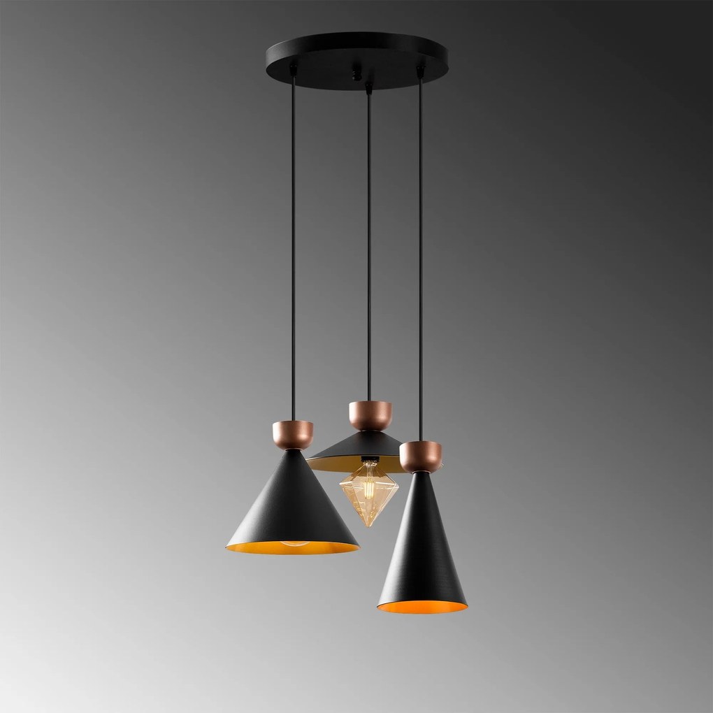 Candeeiro Suspenso Dodo – Preto – 67 x 67 cm