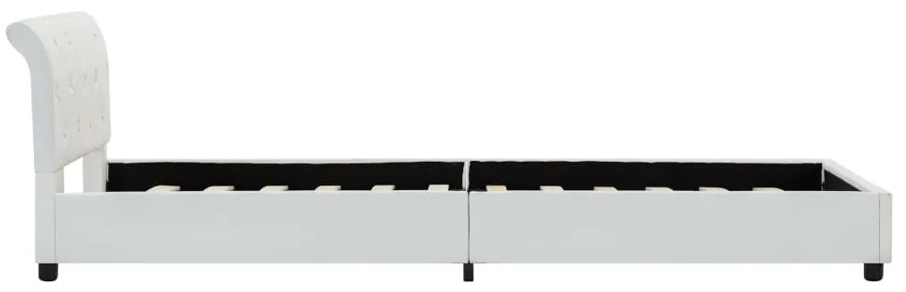 Estrutura de cama 100x200 cm couro artificial branco