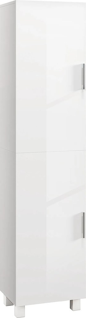 HOMCOM Coluna de Casa de Banho com 2 Portas e Prateleiras Ajustáveis 40x30x167,5 cm Branco | Aosom Portugal