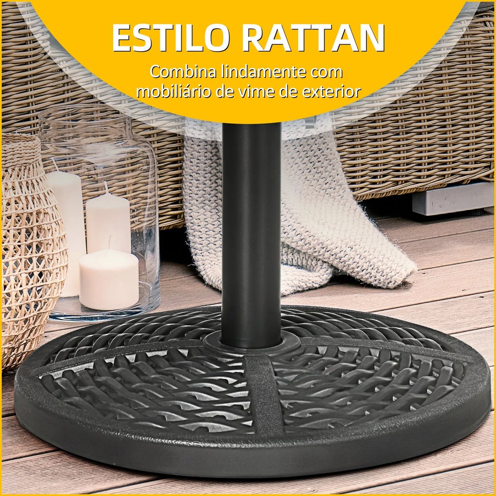 Base de Chapéu de Sol Redonda Suporte para Chapéu de Sol Preenchido de
