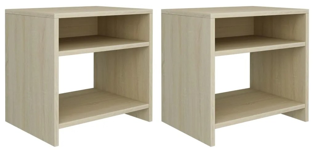 Mesas de cabeceira 2 pcs derivados de madeira carvalho sonoma