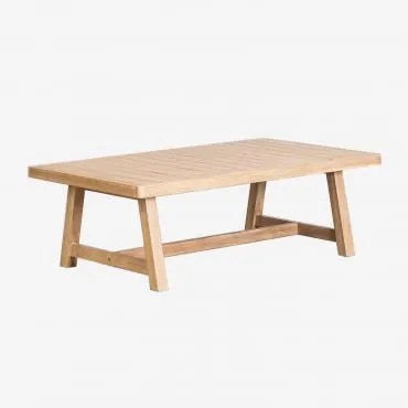 Mesa De Centro Retangular Para Jardim 130x75 Cm Em Madeira De Acácia Dubai Castanho Acácia Rústico - Sklum