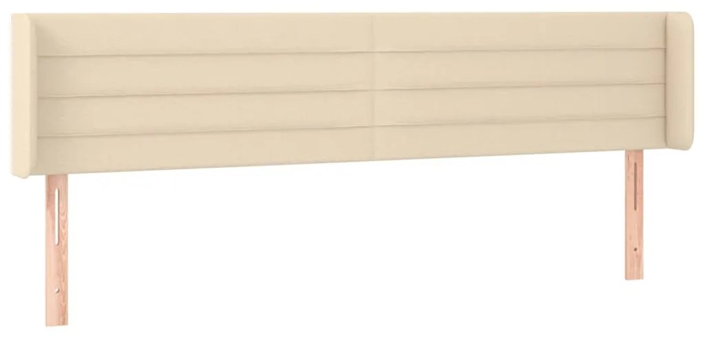 Cabeceira de cama c/ luzes LED tecido 163x16x78/88 cm cor creme