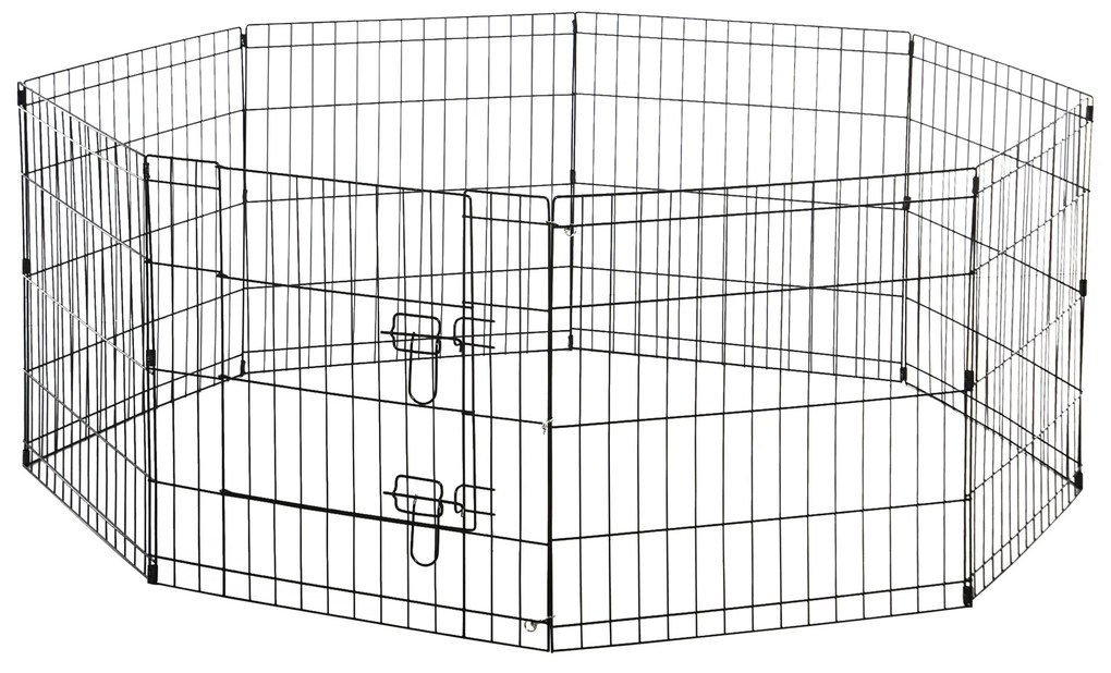 PawHut Parque para Cães 8 Painéis 61x61cm Dobráveis Gaiola Metálica pa